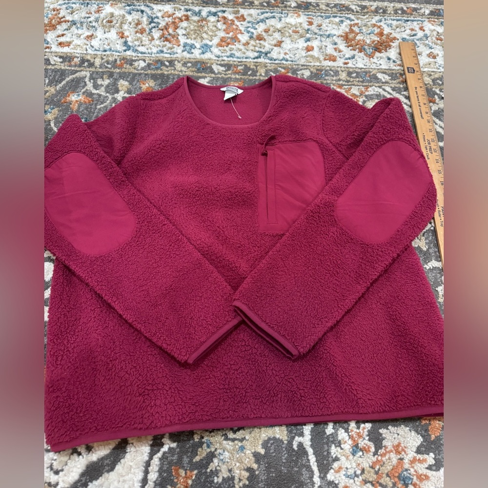 NWT Duluth Women's Softmore Fleece Crewneck Pullover Wine Size Large